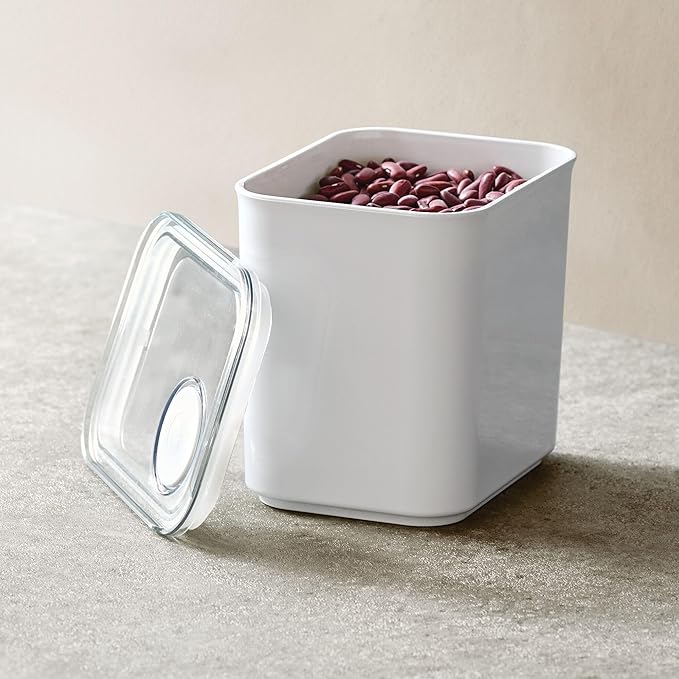 iDesign Small Airtight Kitchen Canister with Removable Pour Cap - Set of 4 - White
