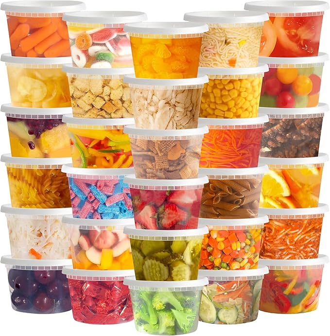 TashiBox 50 Sets 16 Oz Plastic Deli Containers with Lids - Food Storage Containers with Lids - Clear Airtight Meal Prep Containers, BPA Free, Stackable, Leakproof, Microwave and Freezer Safe