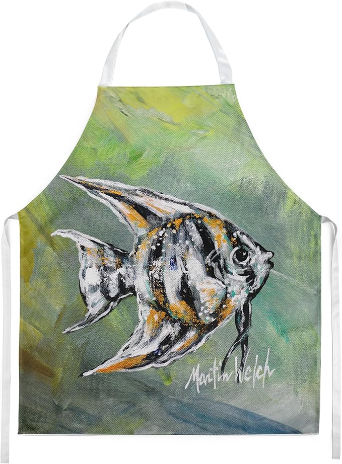 Caroline's Treasures Nancys Fish Apron Cooking Kitchen Server Baking Crafts Gardening for Adult Women Men, Unisex, Large, Multicolor