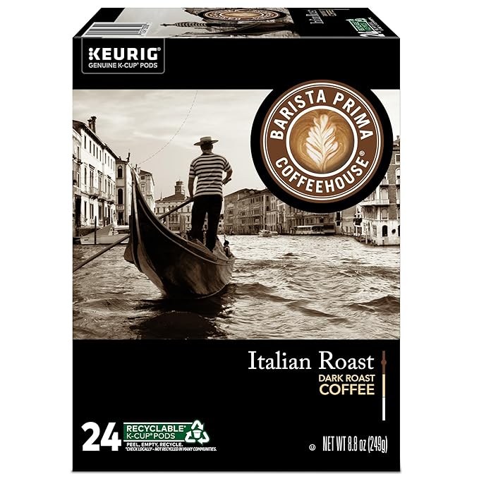 Barista Prima Coffeehouse, Italian Roast Keurig Single Serve K-Cup Pods, 96 Count