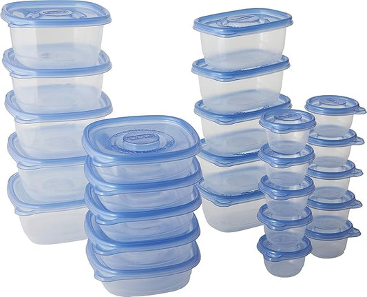 Glad GladWare Lunch Variety Pack Food Storage Containers with Lids, No BPA Reusable Plastic Multiple Sizes for Lunches, Leftovers, and Snacks, Lock Tight Seal, Microwave and Dishwasher Safe, 25 Ct