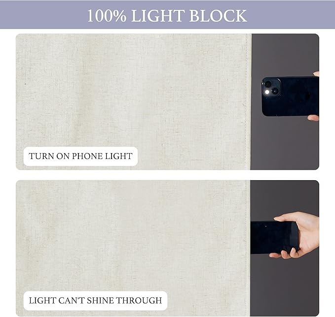 RYB HOME Classroom Door Window Cover, 100% Blackout Shades for Classroom Windows and Doors Cover Lockdown Shades Blocks Views, W 8 x L 36 inch, Linen, 1 Panel