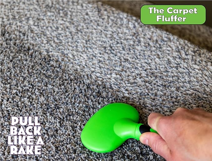 The Carpet Fluffer by Johnny World Products – Revitalize Matted Carpets and Rugs Instantly – Handheld, Easy-to-Use Tool for High-Traffic Areas, Stairs, and Pet Hair Removal