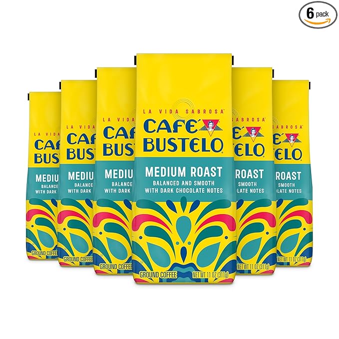 Café Bustelo Medium Roast Ground Coffee, 11-Oz. Bag (Pack of 6)