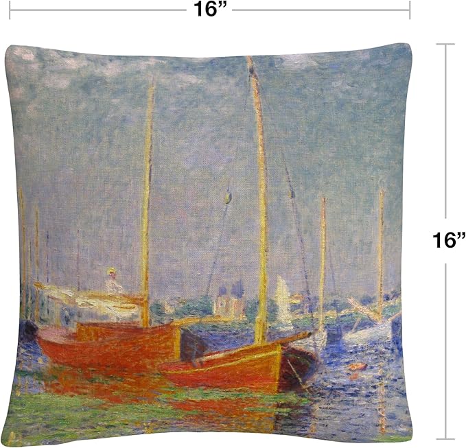 Trademark Fine Art Claude Monet 'Argenteuil' 16" X 16" Decorative Throw Pillow