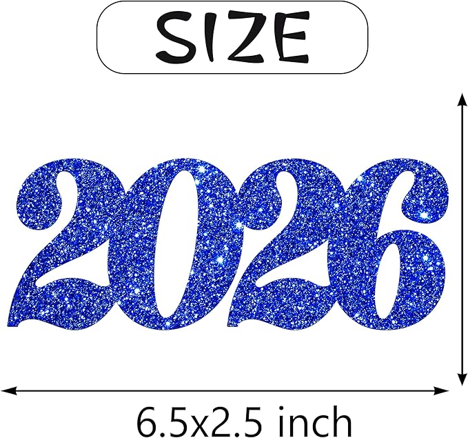2026 Centerpiece Sticks 12pcs Blue Glitter Number 2026 Centerpieces for Table Graduation Decorations for Hello 2026 New Year Theme Party Supplies