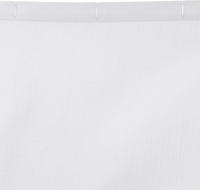 Amazon Basics Linen Style Bathroom Shower Curtain, 100% Polyester, 72" x 72", Bright White