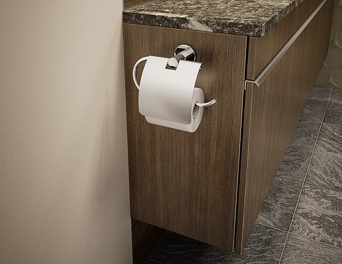 Symmons 353TPC Dia Wall-Mounted Toilet Paper Holder with Cover in Polished Chrome