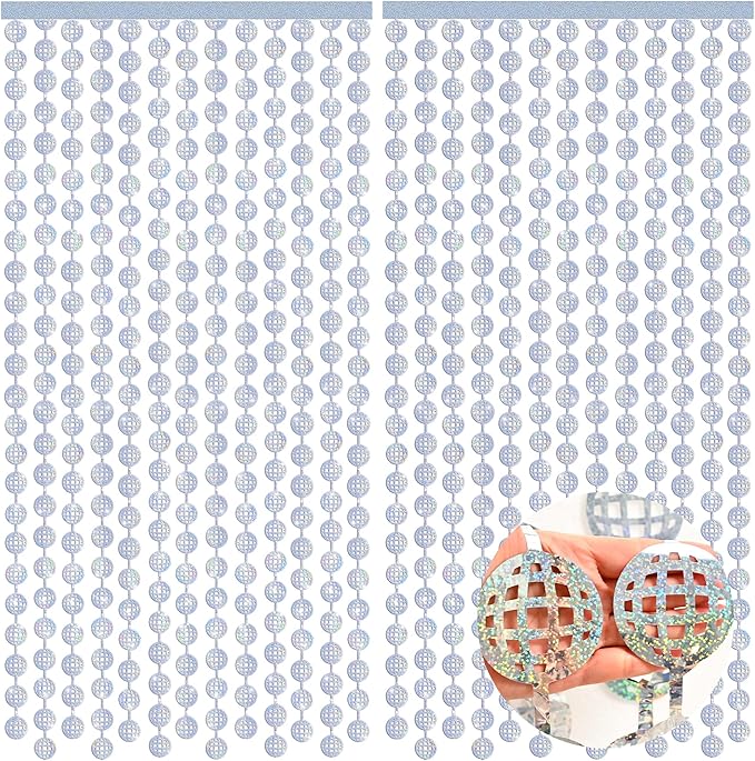 KatchOn, Silver Disco Ball Fringe Curtain, Pack of 2 | Disco Party Decorations | Prom Decor Silver Ball Backdrop | Bachelorette, Birthday Decorations Bridal Shower, Graduation Decorations 2026