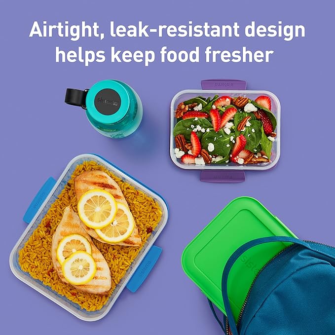 Sistema Nest It Meal Prep Food Storage Containers with Lids, 8-Pack of Assorted Sizes, Airtight & Leak-Resistant, Dishwasher, Microwave, & Freezer-Safe, BPA-Free