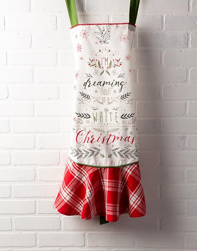 DII Women's Christmas Kitchen Apron Adjustable Adult Size for Cooking, Baking, Crafting & Entertaining