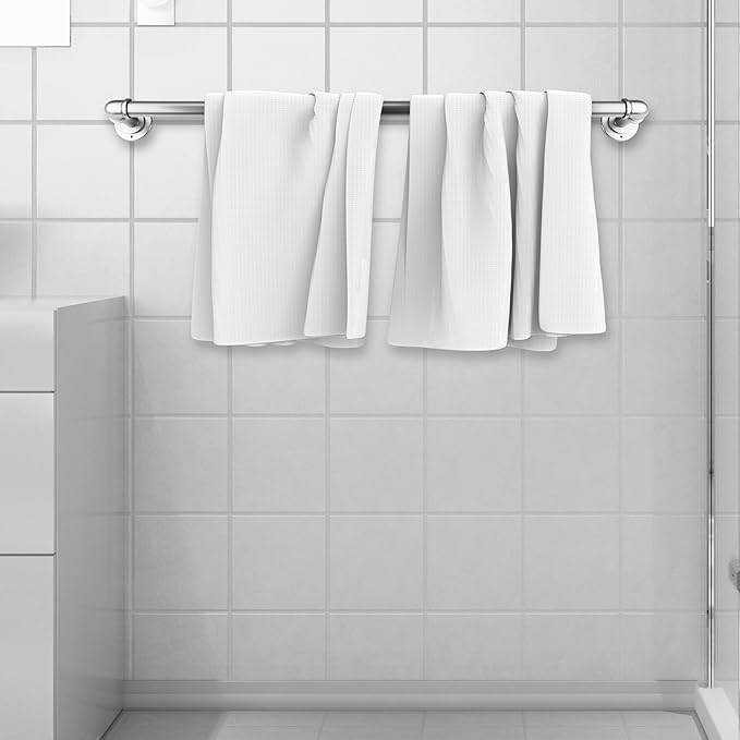 A&F Rod Décor - Industrial Pipe Design Towel Bar/Closet Rod/Kitchen Rail Wall or Ceiling Mount 24 inches - Satin Nickel