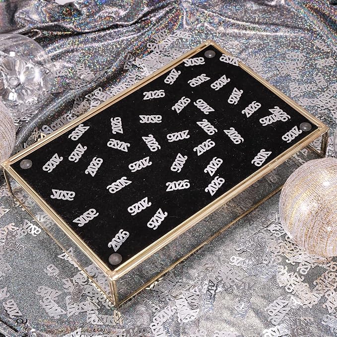 200 Pcs New Year 2026 Confetti, Gold 2026 Table Shiny Confetti Glitter for Happy New Year Decorations 2026 New Years Eve Table Decorations