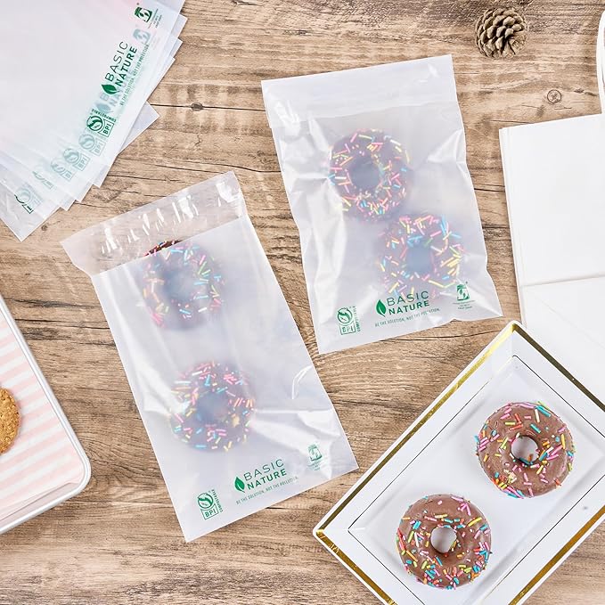 Restaurantware Food Storage Bags 100 Count 9 x 6 Inches Translucent Adhesive Bags Plastic Reusable Translucent for Cold Food Storage