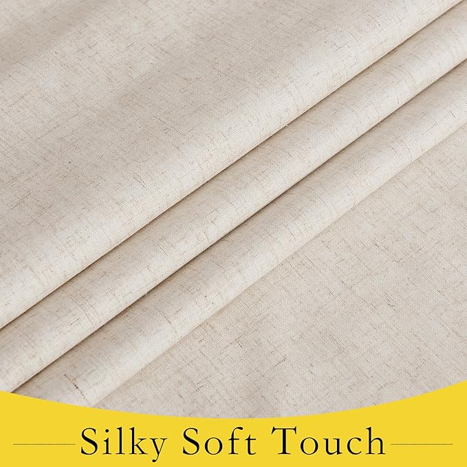 NICETOWN Classroom Door Window Curtain, 100% Blackout Privacy Protect Linen French Door Curtain Effortless Self-Ahensive Blinds for Small Window, W8 x L36 inch, Beige, 1 Panel