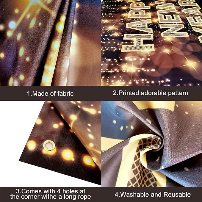 KatchOn, Black and Gold New Years Decorations 2026 - Huge Pack of 50 | New Year Banner and New Year Balloons for New Years Eve Party Supplies 2026