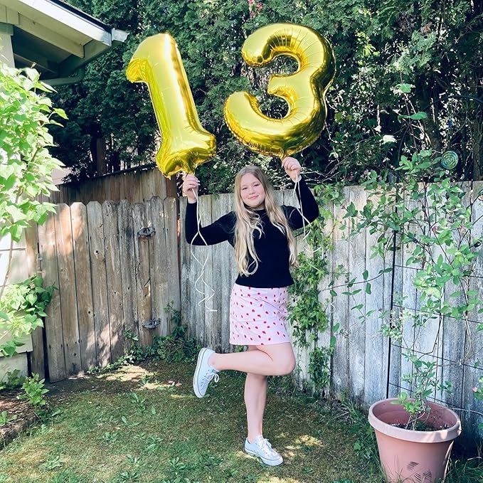 13 Balloons Number, 31 Balloons, 13th Gold Party Decorations 40 In Big 31st for Women Men Engagement, Wedding, Celebration Party, Graduations, Photo Shoot