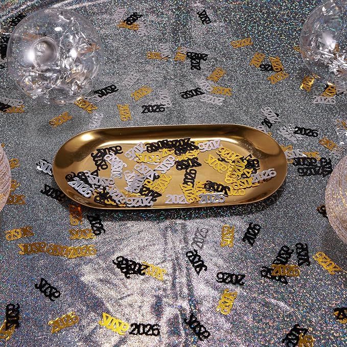 200 Pcs New Year 2026 Confetti, Gold 2026 Table Shiny Confetti Glitter for Happy New Year Decorations 2026 New Years Eve Table Decorations