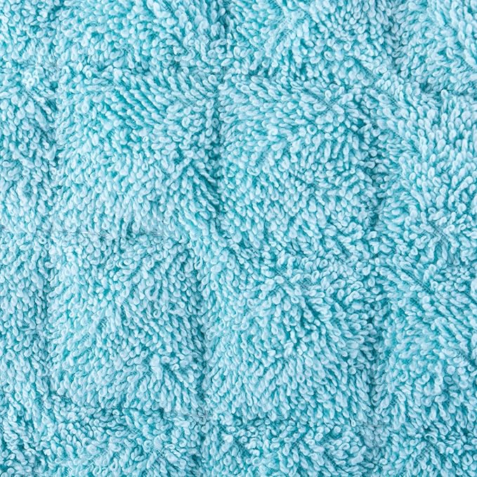 DII Basic Terry Collection Quilted 100% Cotton, Pan Handle, Aqua, 3 Piece
