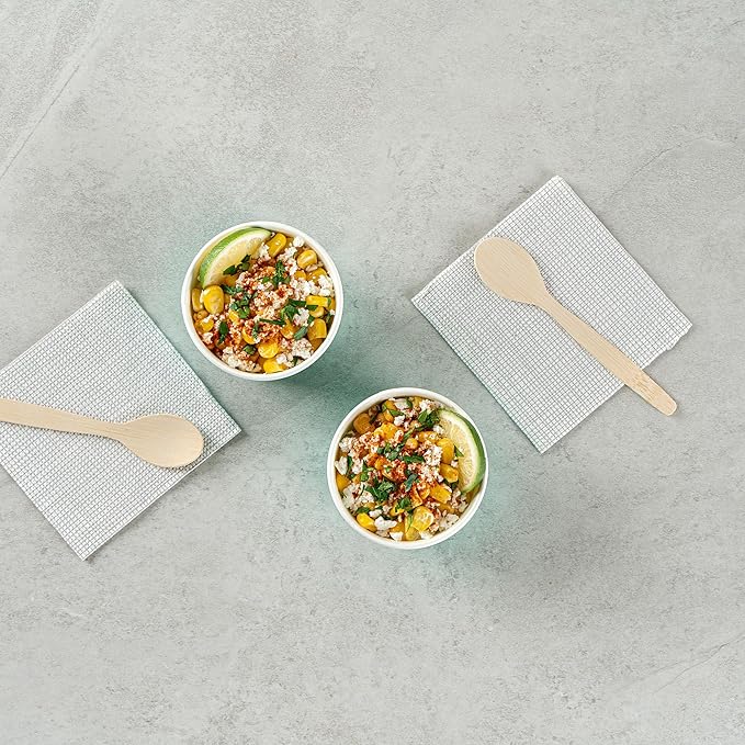 Coppetta 4 Ounce Dessert Cups, 200 Disposable Ice Cream Cups - Lids Sold Separately, Heavy-Duty, Turquoise Paper Frozen Yogurt Bowls, For Hot And Cold Foods - Restaurantware