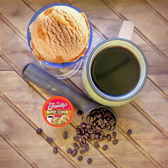Friendly's Flavored Ice Cream Coffee Pods, Compatible with Keurig K Cup Brewers (Butter Crunch, 40 Count)