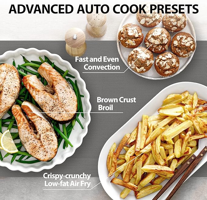 TOSHIBA Air Fryer Combo 8-in-1 Countertop Microwave Oven, with Convection, Broil, Odor Removal Mode, 12.4" Position Memory Turntable, Child-Lock, 1.0 Cu.ft, Black Stainless Steel, ML2-EC10SA(BS)