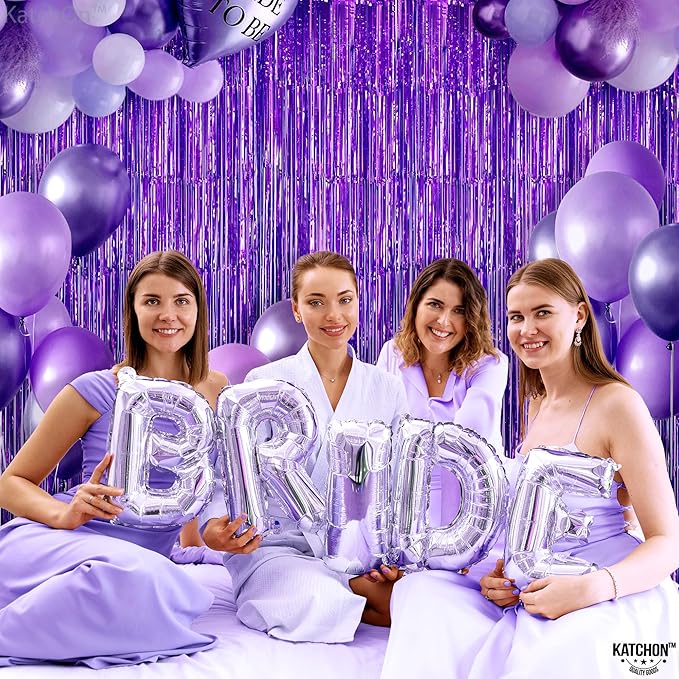 KatchOn, Metallic Purple Foil Fringe Curtain - Pack of 2 | Streamer Backdrops for Purple Birthday Decorations | Graduation Backdrops for Graduation Decorations 2026