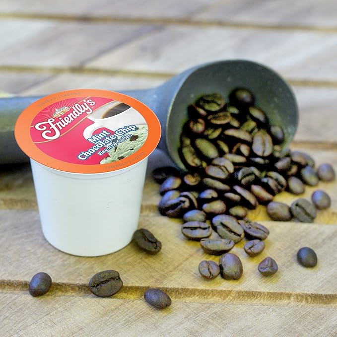 Friendly's Chocolate Mint Ice Cream Flavored Coffee Pods for Keurig K Cup Brewers, Mint Chocolate Chip, 40 Count (Pack of 1)