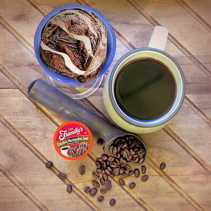 Friendly's Ice Cream Coffee Pods for Keurig K Cup Brewers, Flavored Coffee, Chocolate Marshmallow Swirl, 40 Count (Pack of 1)