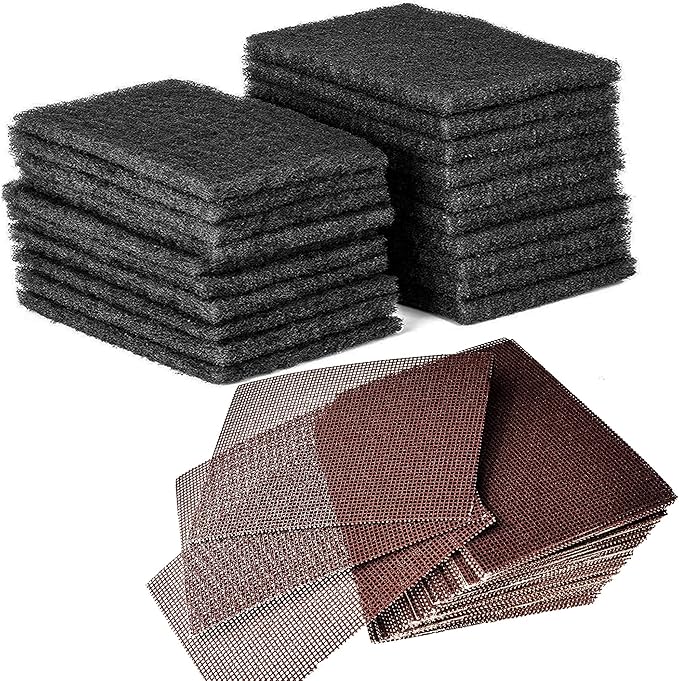 CUSINIUM 20-Pack Griddle Cleaning Pads + 40-Pack Grill Screens - Griddle Cleaning Accessories Bundle