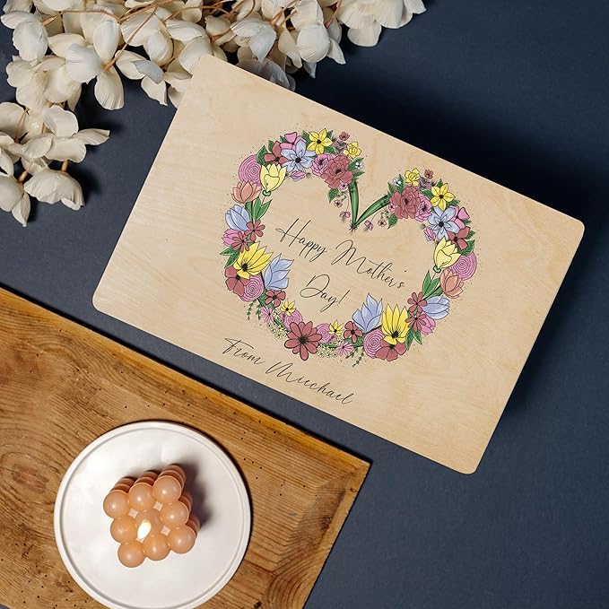 Creative Deco Personalized Wooden Storage Box Mother's Day Box | 11.8x7.87x5.51in (+-0.5) | Multiple Choice | Hinged Lid Handles Engraving | Rough UNSANDED Keepsake Souvenir Chest