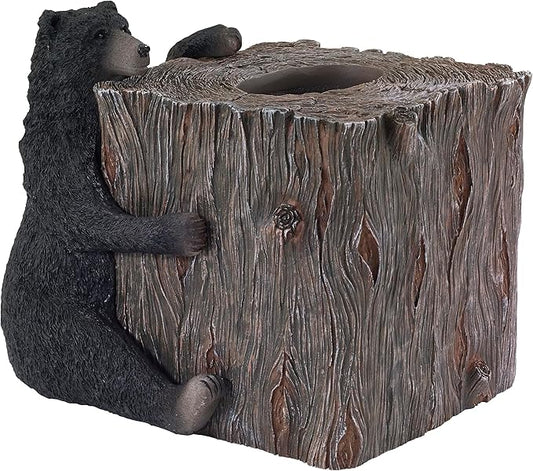 Avanti Linens - Tissue Box Cover, Animal Inspired Home Decor (Black Bear Lodge Collection)