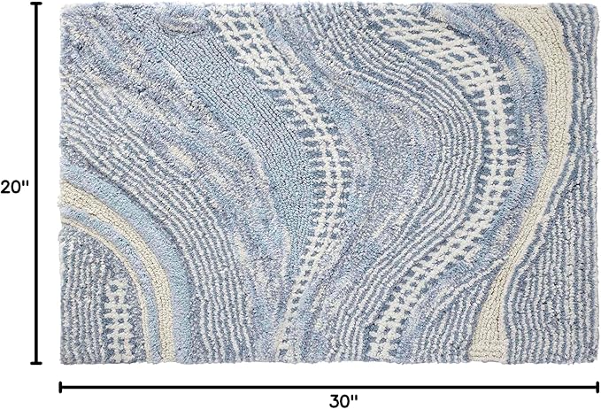 Avanti Linens - Bath Rug, Cotton Bath Mat, Durable Home Essentials (Waves Blue, 20" x 30")