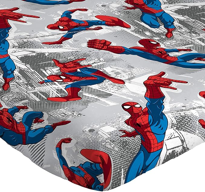 Jay Franco Marvel Spiderman Burst Throw 5-Piece Bundle-Includes Throw, Sheet Set