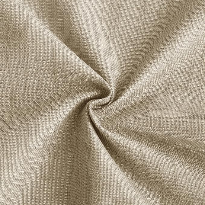 NICETOWN Linen Blackout Door Curtains for Kitchen Office, Privacy Thermal Insulated French Door Curtains, 26 X 72 Inches Tie Up Shade for Glass Patio Windows, 1 Panel, Taupe