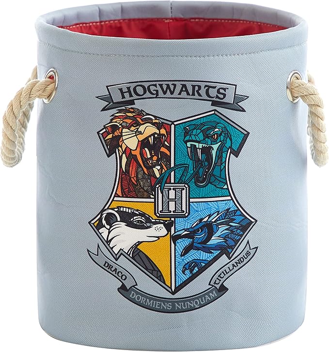 Harry Potter 3 Piece Multi Size Fabric Nestable Toy Storage Basket Set, with Rope Carry Handles