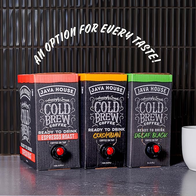 Java House dark roast Liquid Cold Brew Coffee On Tap, Espresso, 128 Fl Oz