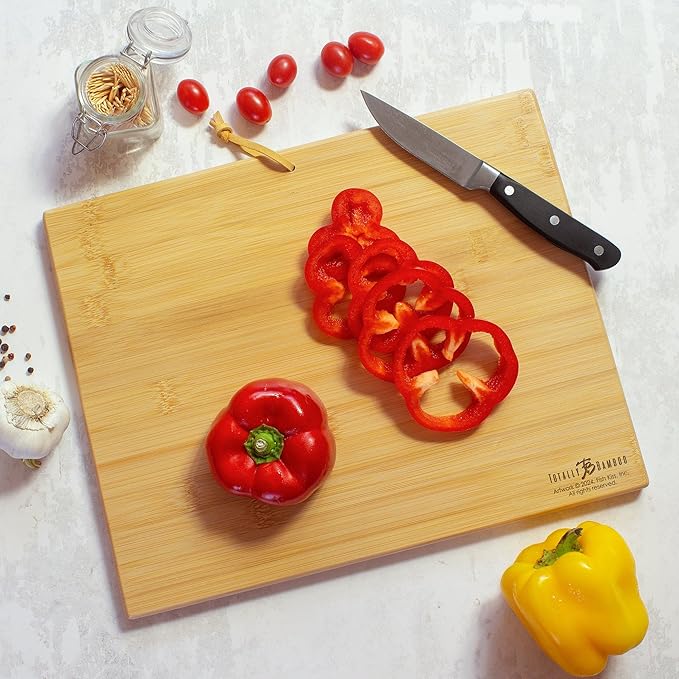 Totally Bamboo Wyoming State Shaped Cutting Board and Charcuterie Serving Platter with Artwork by Fish Kiss, Includes Hang Tie for Wall Display