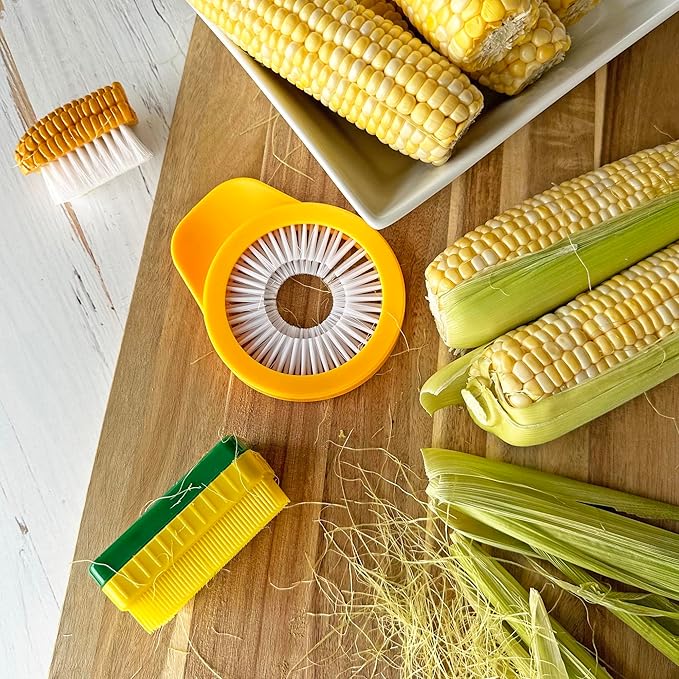 R&M Corn De-Silking Brush – Easy Corn Silk Remover with Stiff Bristles, Handheld Vegetable Cleaning Tool for Fresh Corn on the Cob