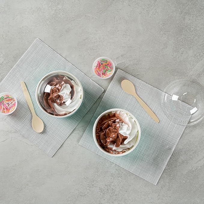 Coppetta 12 Ounce Dessert Cups, 200 Disposable Ice Cream Cups - Lids Sold Separately, Sturdy, Turquoise Paper FroYo Bowls, Durable, For Hot And Cold Foods, Perfect For Gelato - Restaurantware