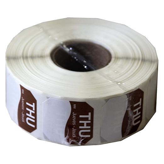 DayMark Day of The Week 1" x 1" Removable Label, THU (Roll of 1,000)