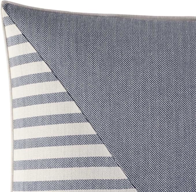 Nautica - Throw Pillow, Cotton Bedding with Hidden Zipper Closure, Mediterranean Inspired Home Decor (Fairwater Blue, 14" x 20")