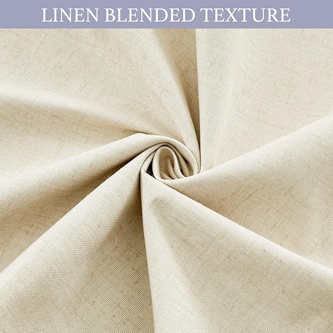 RYB HOME 100% Blackout Curtains for Small Window, Linen Textured Blend Insulating Privacy French Door Curtains Tie Up Shades for Kitchen Storage Cabinet Basement, W 30 x L 40, Beige, 1 Panel