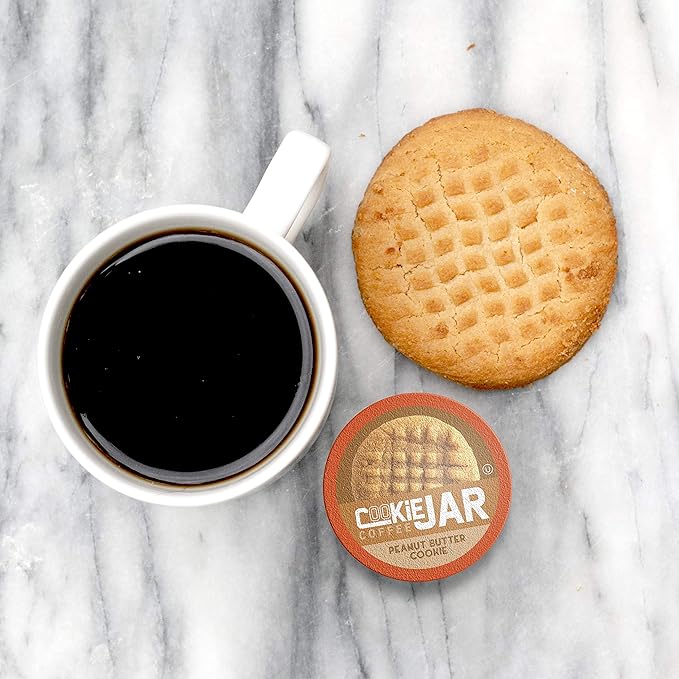 Cookie Jar Peanut Butter Flavored Coffee Pods for Keurig K Cup Brewers, 40 Count – Delicious Peanut Butter Flavor in Every Cup, Great for a Nutty Coffee Treat