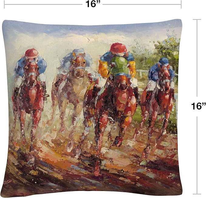 Trademark Fine Art Rio 'Kentucky Derby' 16 X 16 Decorative Throw Pillow