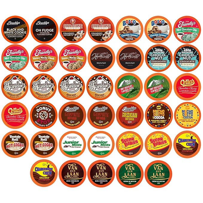Two Rivers Coffee Hot Chocolate and Coffee Pods Assorted Variety Pack, Chocoholic, 40 Count