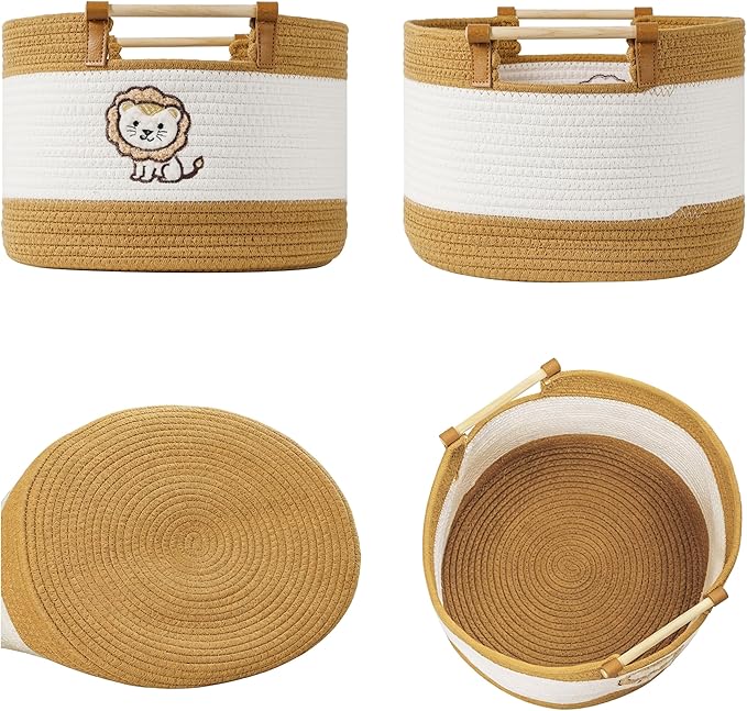 Toy Storage Bin Box for Kids Stuffed Animal Storage Basket for Blanket Baskets Living Room Cotton Rope Woven Baskets for Babies Toddlers Laundry Hamper for Nursery Play Room, Boys Gift Baskets Empty