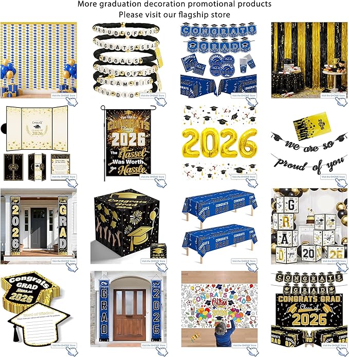 Graduation Decorations 2026 - Blue Graduation Honeycomb for Table Centerpiece | Graduation Party Decorations Class of 2026,Table Toppers for Graduation Party Favors Supplies Indoor Outdoor
