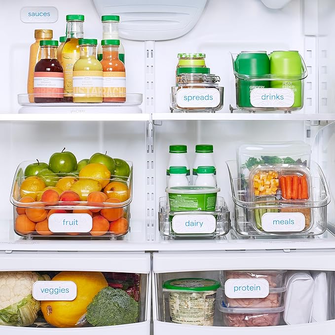 YouCopia ReStickable™ Fridge Labels, 3D Fridge Labels, Reusable Nano-Suction, White