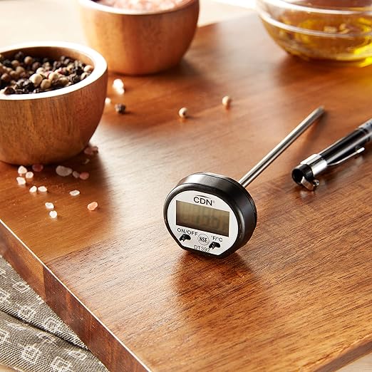 CDN Waterproof Instant Read Digital Thermometer | NSF Certified | ProAccurate® | 5" Stem with Protective Sheath | For Meat, Poultry, Candy | Easy One-Button Operation | DT392